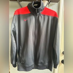 Nike Dri Fit Track Jacket Women’s US size Large Gray & coral in color